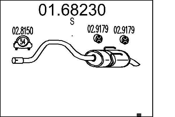 MTS Middle- / End Silencer Article number: 01.68230 cheaply