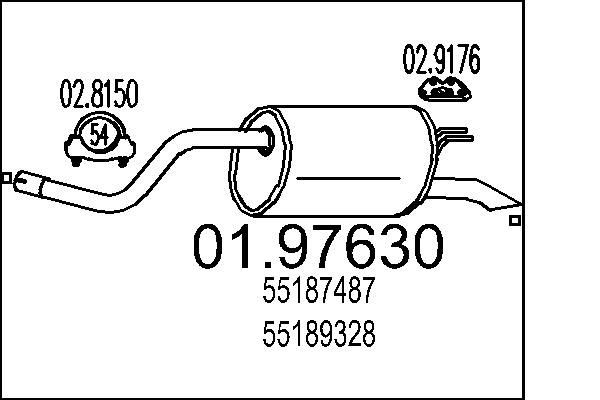 MTS Rear silencer Article number: 01.97630 cheaply