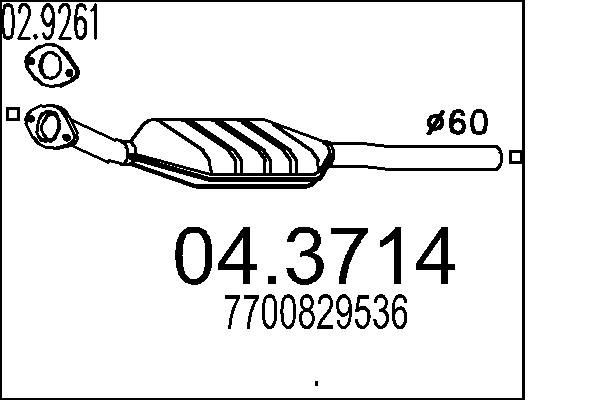 MTS Catalytic converter Article number: 04.3714 cheaply