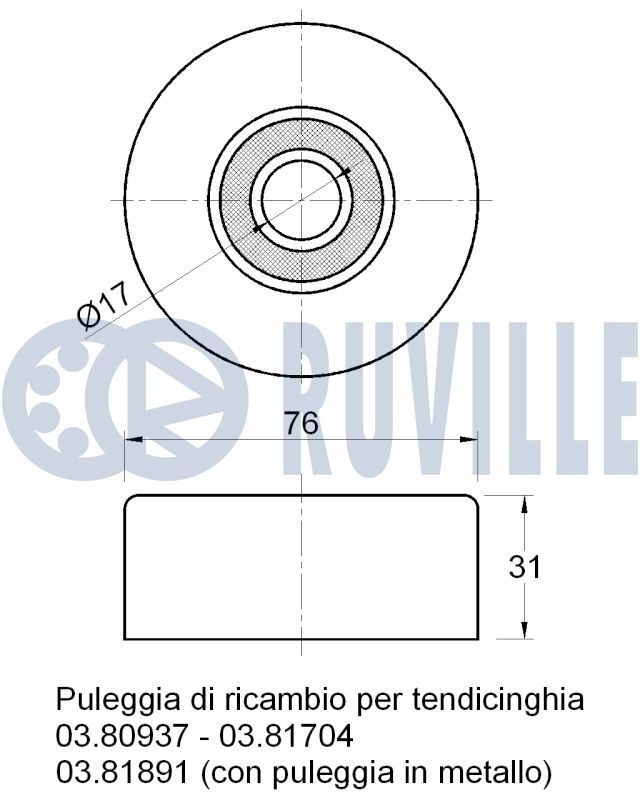 RUVILLE Pulley Set, timing belt Article number: 5701050 cheaply