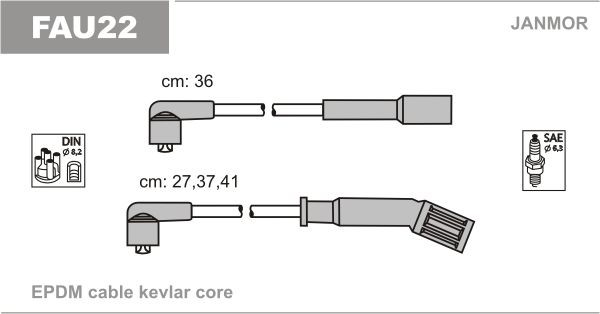 JANMOR Ignition Cable Kit Article number: FAU22 cheaply
