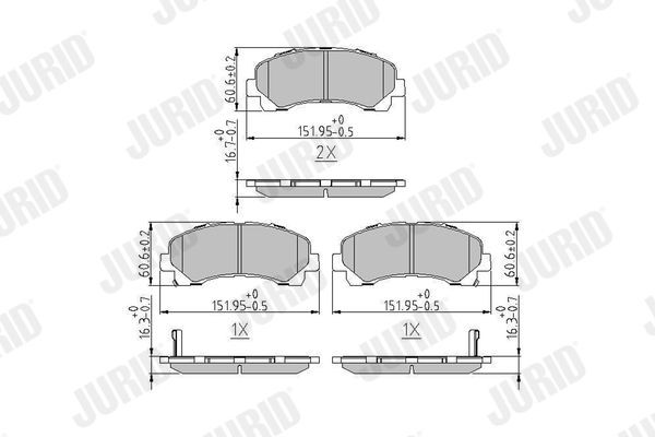 JURID Brake pad set Article number: 573467J cheaply