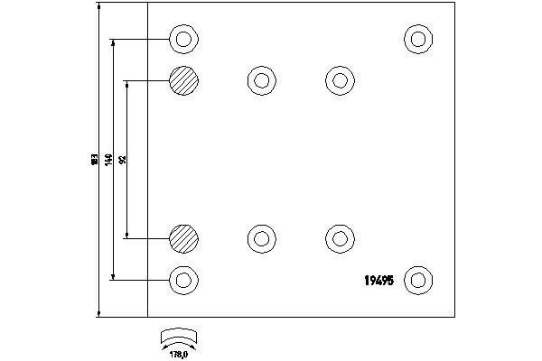 TEXTAR Brake Lining Kit, drum brake Article number: 1949507 cheaply