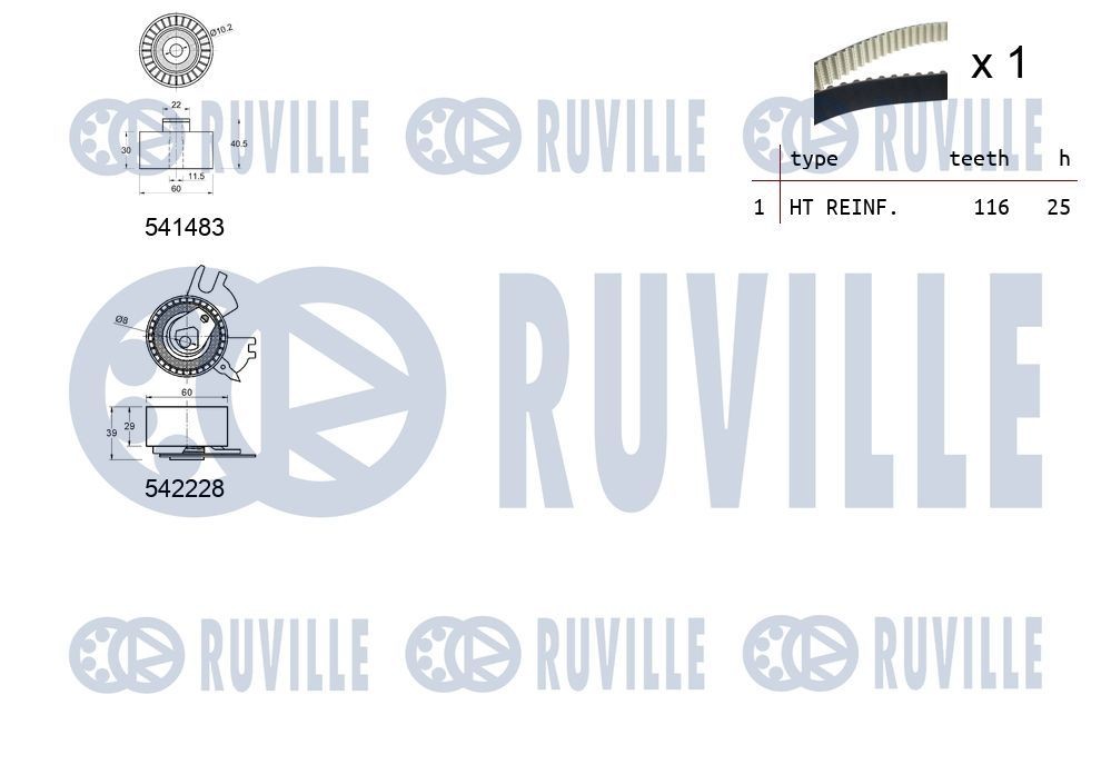 RUVILLE Tensioner Lever, v-ribbed belt Article number: 56379 cheaply
