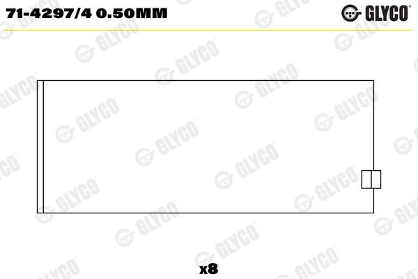 GLYCO Big End Bearings Article number: 71-4297/4 0.50mm cheaply