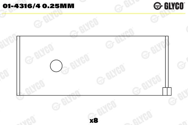 GLYCO Big End Bearings Article number: 01-4316/4 0.25mm cheaply