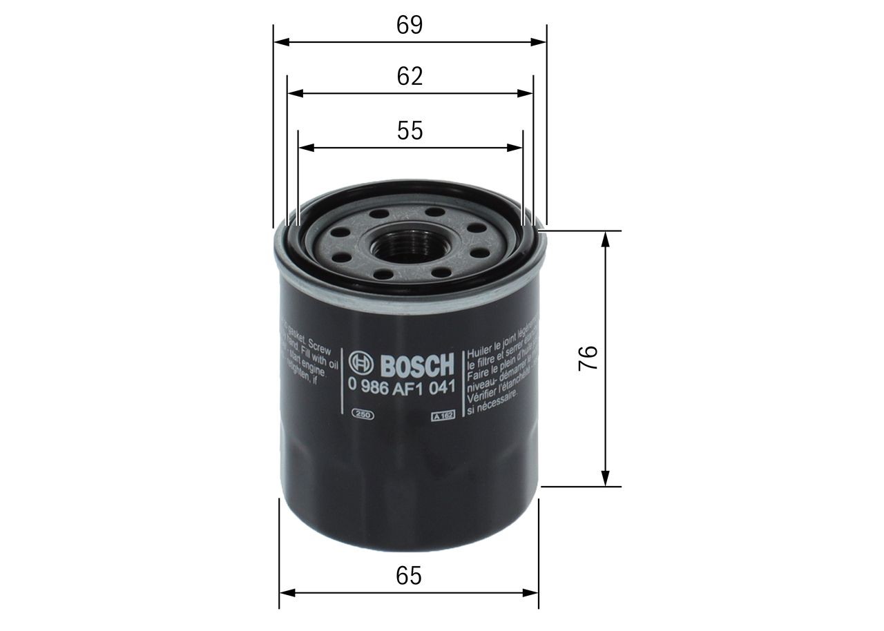 BOSCH Oil filter Article number: 0 986 AF1 041 cheaply