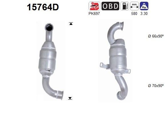 AS Catalytic converter Article number: 15764D cheaply