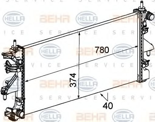 HELLA Engine radiator Article number: 8MK 376 745-111 cheaply