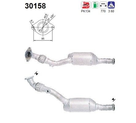 AS Catalytic converter Article number: 30158 cheaply