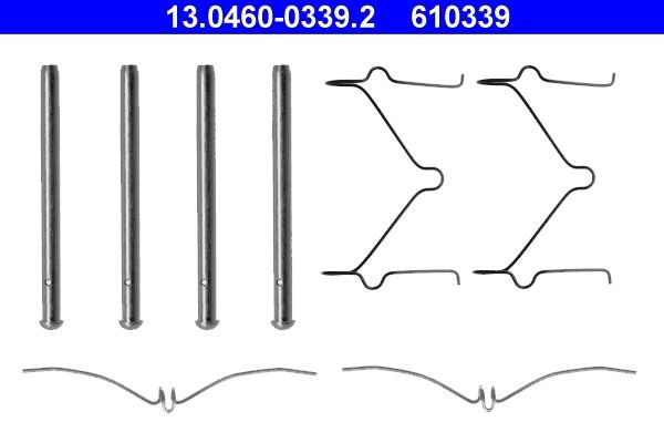 ATE 13.0460-0339.2 Lisakomplekt, ketaspiduriklotsid 121 1.3 i 16V (DB3PA) 72 HP Bensiin 1997