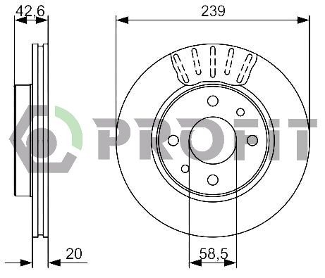 PROFIT Brake disc Article number: 5010-1142 cheaply