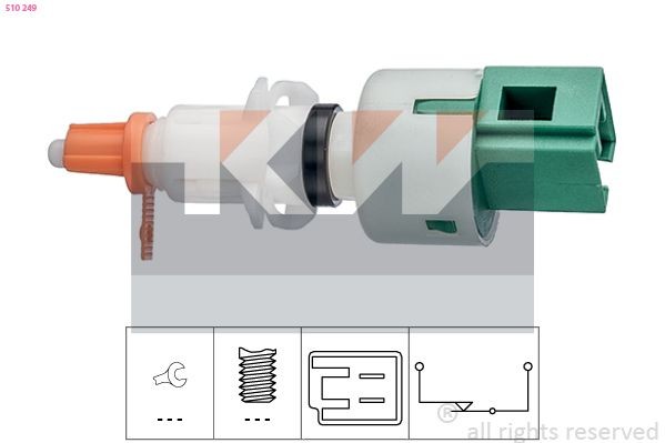KW 510 249 Switch, clutch control (cruise control) FIORINO 1.3 JTD Multijet 80 PS Diesel