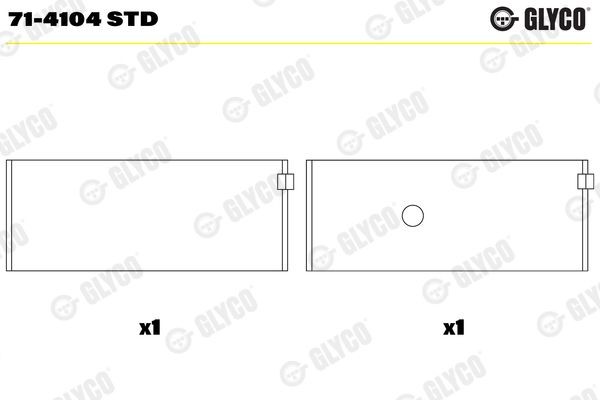 GLYCO Big End Bearings Article number: 71-4104 STD cheaply