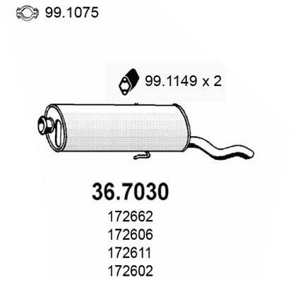 ASSO Rear silencer Article number: 36.7030 cheaply