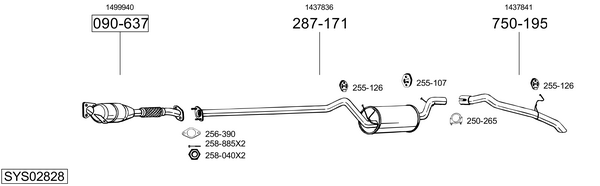 BOSAL Išleidimo kolektorius prekės numeris: 831-903 nebrangu