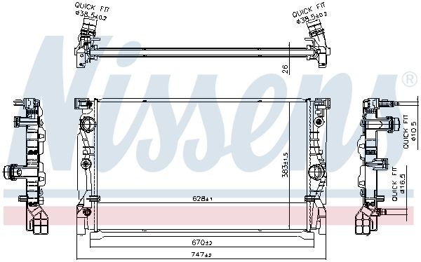 NISSENS Engine radiator Article number: 606230 cheaply