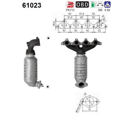 AS Catalytic converter Article number: 61023 cheaply