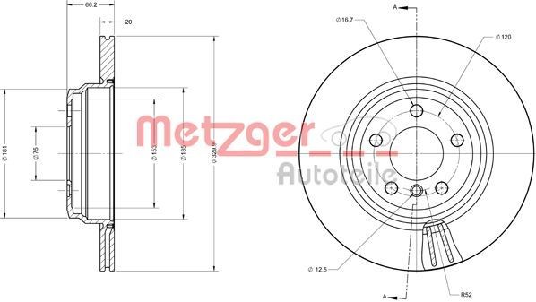 METZGER Brake disc Article number: 6110742 cheaply