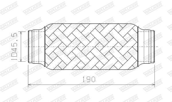 WALKER 10406 Corrugated Pipe, exhaust system CAVALIER 1.7 D 60 PS Diesel 1995
