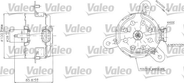 VALEO 698408 Elektrimootor, radiaatoriventilaator CLIO 1.6 Flex 110 HP Bensiin/etanool 2016