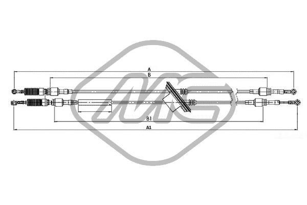 Metalcaucho 81161 Cable, manual transmission DOBLO 1.3 JTD 16V Multijet 84 PS Diesel