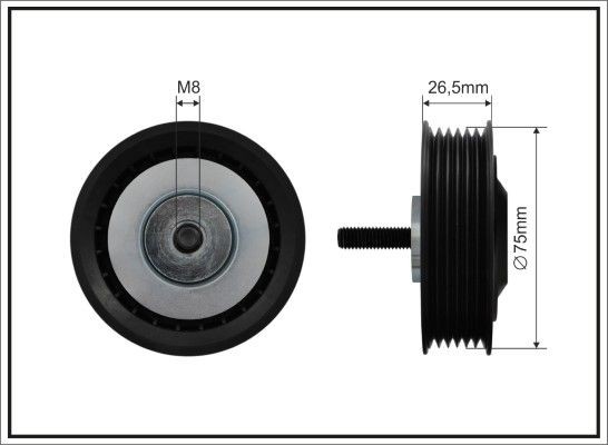 CAFFARO Deflection / Guide Pulley, v-ribbed belt Article number: 87-45 cheaply
