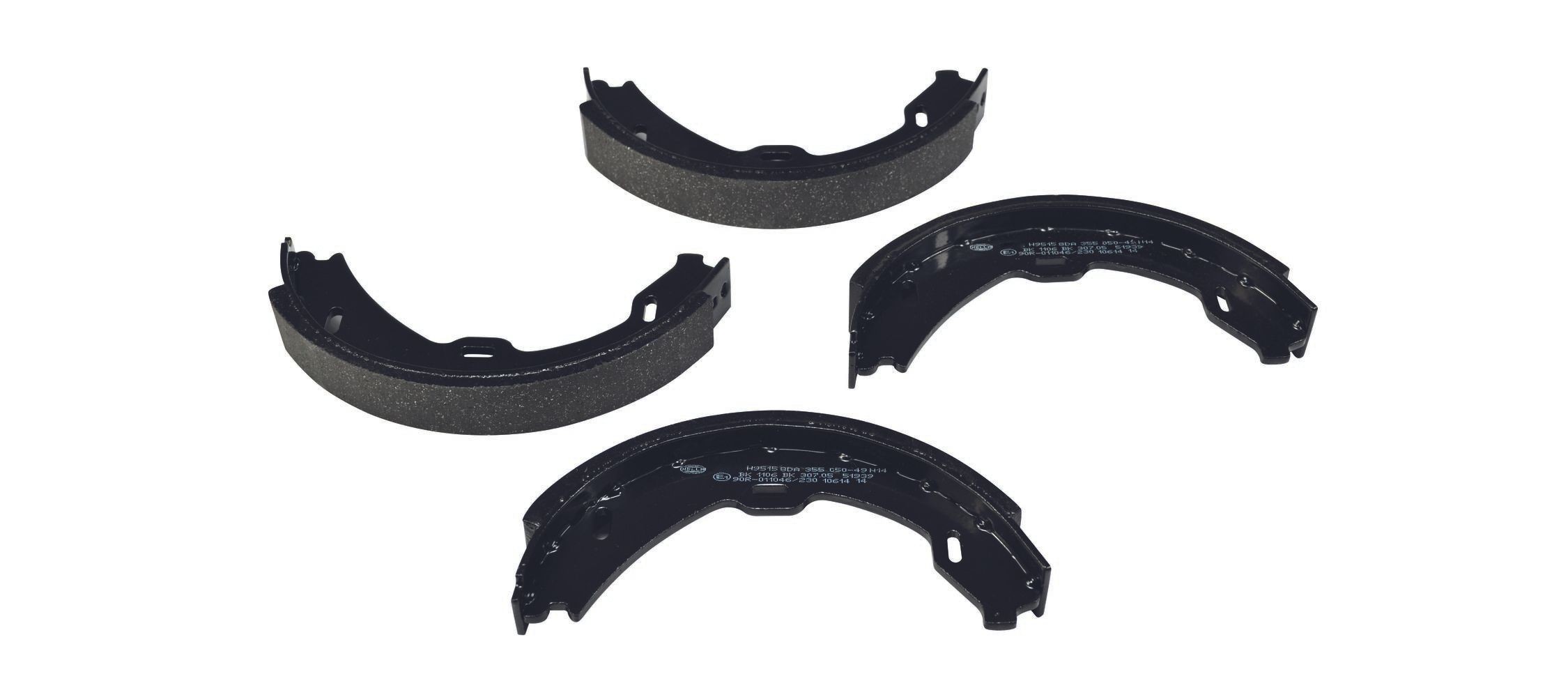 HELLA Handbrake shoes Article number: 8DA 355 050-491 cheaply