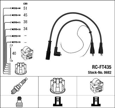 NGK Ignition Cable Kit Article number: 0682 cheaply