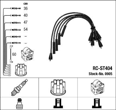 NGK Ignition Cable Kit Article number: 0905 cheaply