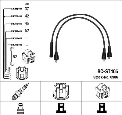 NGK Ignition Cable Kit Article number: 0906 cheaply