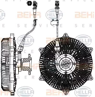 HELLA Kobling, kølerventilator Varenummer: 8MV 376 907-121 billige