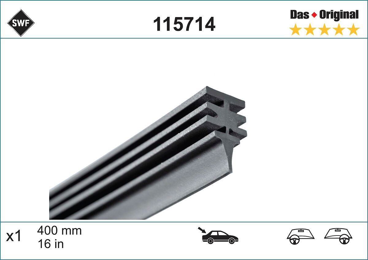 SWF 115714 Wiper Blade Rubber MAREA 1.9 JTD 110 (185BXT1A) 110 PS Diesel 2007