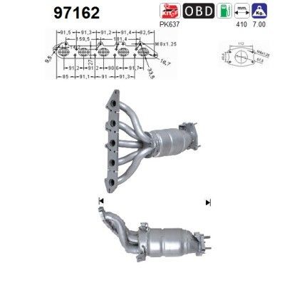AS Catalytic converter Article number: 97162 cheaply