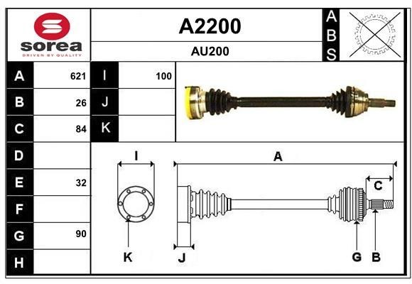 SNRA Drive shaft Article number: A2200 cheaply