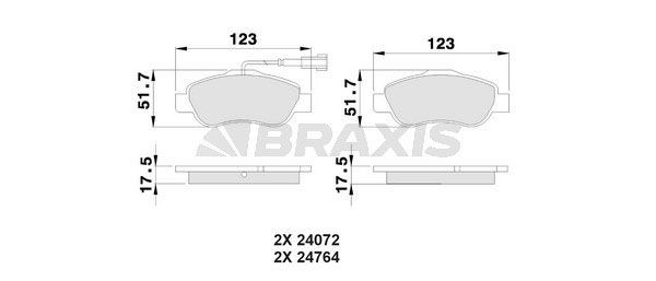 BRAXIS Brake pad set Article number: AB0022 cheaply
