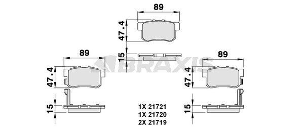 BRAXIS Brake pad set Article number: AB0076 cheaply