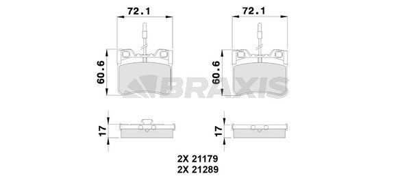 BRAXIS Brake pad set Article number: AB0108 cheaply