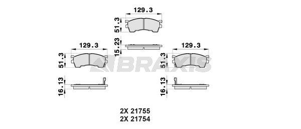 BRAXIS Brake pad set Article number: AB0157 cheaply