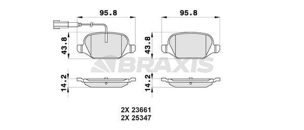 BRAXIS Brake pad set Article number: AB0165 cheaply