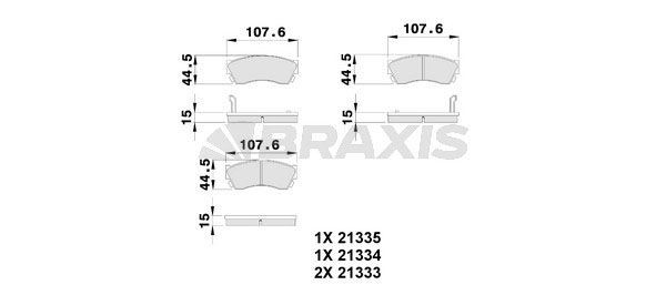 BRAXIS Brake pad set Article number: AB0239 cheaply
