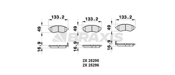 BRAXIS Brake pad set Article number: AB0293 cheaply
