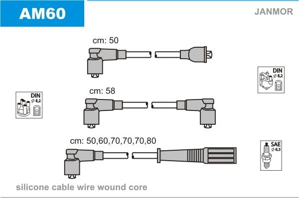 JANMOR Ignition Cable Kit Article number: AM60 cheaply