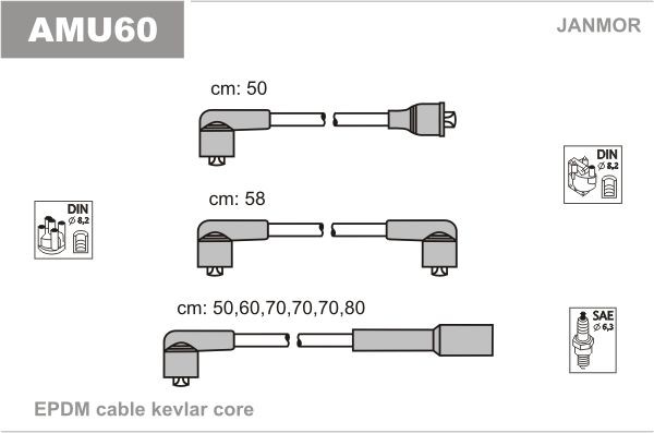 JANMOR Ignition Cable Kit Article number: AMU60 cheaply