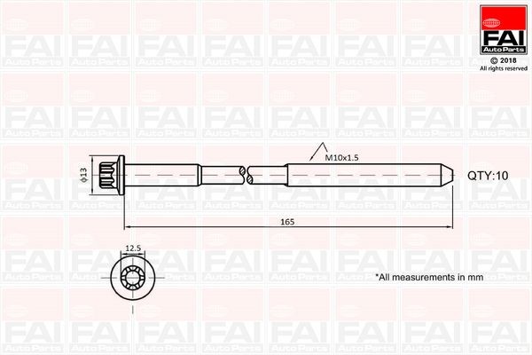FAI AutoParts Bolt Kit, cylinder head Article number: B1465 cheaply