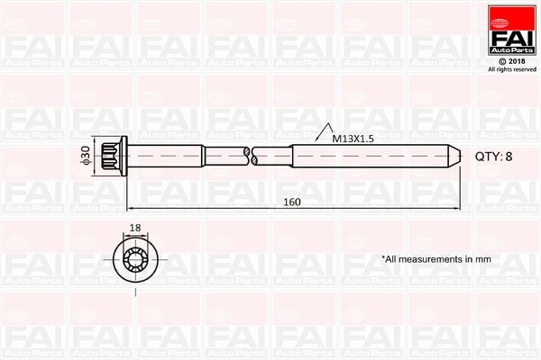 FAI AutoParts Bolt Kit, cylinder head Article number: B1616 cheaply