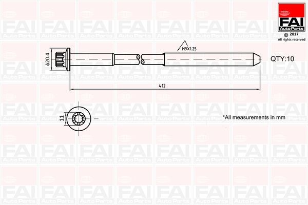 FAI AutoParts Bolt Kit, cylinder head Article number: B292 cheaply