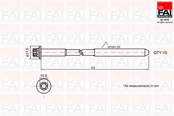 FAI AutoParts Bolt Kit, cylinder head Article number: B701 cheaply