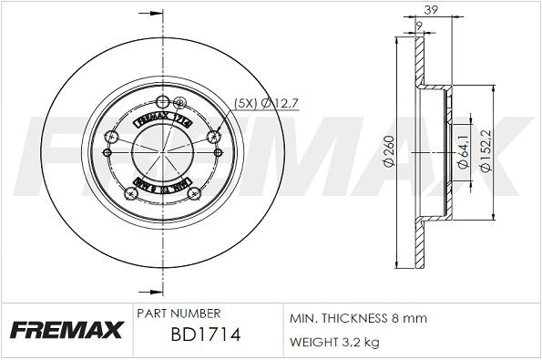 FREMAX Brake disc Article number: BD-1714 cheaply