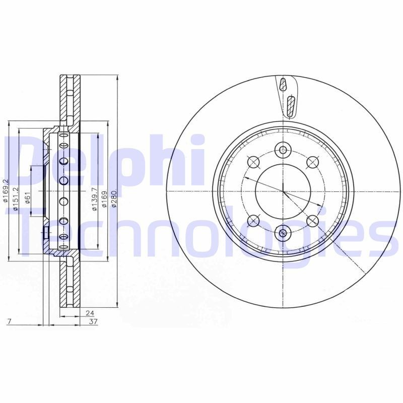DELPHI Brake disc Article number: BG4536C cheaply